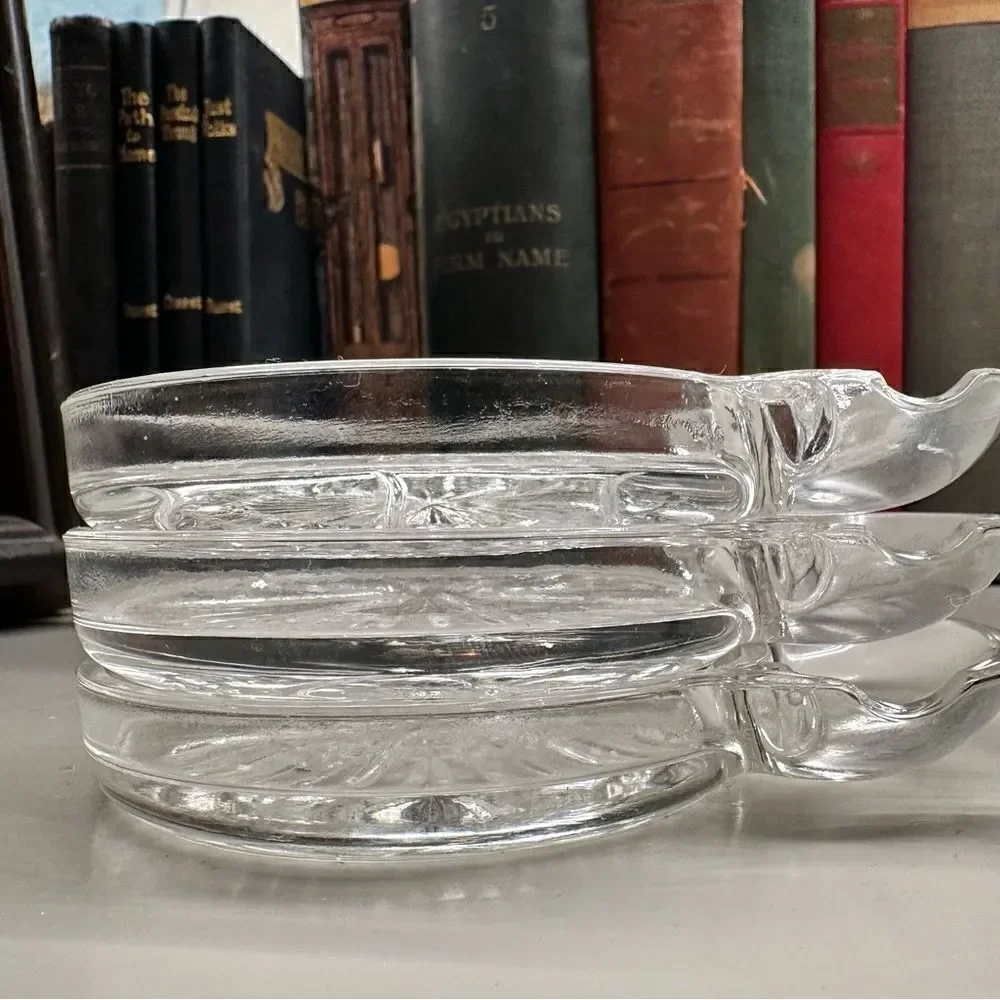 Vintage MCM Sip N Smoke Glass Coaster Ashtray Combo Set of 3 mid century modern
